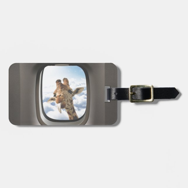 Giraffe On Board Luggage Tag (Front Horizontal)
