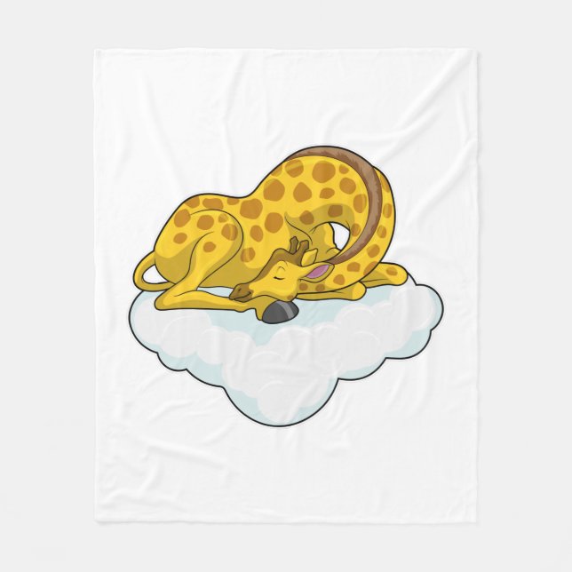 Giraffe on Clouds Fleece Blanket (Front)