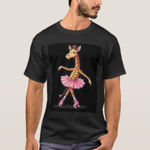 Giraffe On Roller Skates In Pink Tutu Tank Top