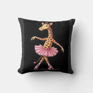 Giraffe On Roller Skates In Pink Tutu Tank Top Cushion