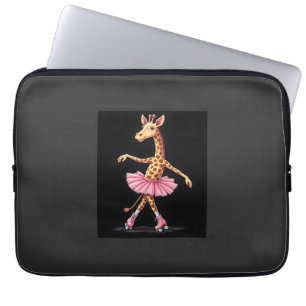 Giraffe On Roller Skates In Pink Tutu Tank Top Laptop Sleeve