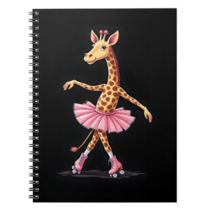 Giraffe On Roller Skates In Pink Tutu Tank Top Notebook