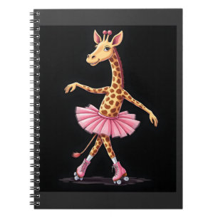 Giraffe On Roller Skates In Pink Tutu Tank Top Notebook