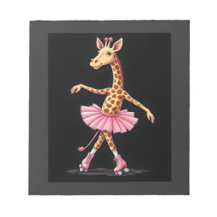 Giraffe On Roller Skates In Pink Tutu Tank Top Notepad