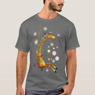 Giraffe On Swing  T-Shirt