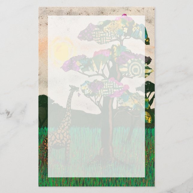 Giraffe on the Planes of Africa Stationery (Front)