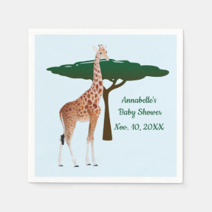 Giraffe On The Savanna Napkin