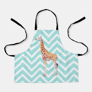 Giraffe on zigzag chevron. apron
