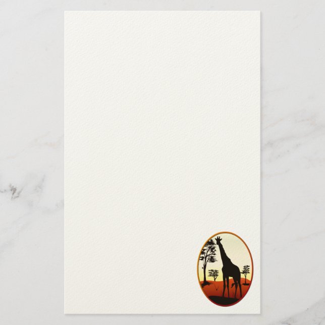 Giraffe Oval Stationary Stationery (Front)