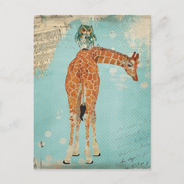 GIRAFFE & OWL Postcard (Front)