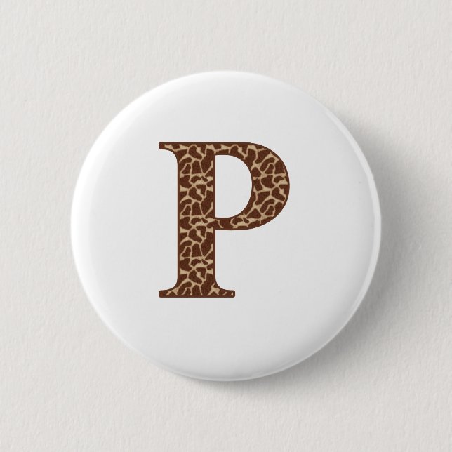 Giraffe P 6 Cm Round Badge (Front)