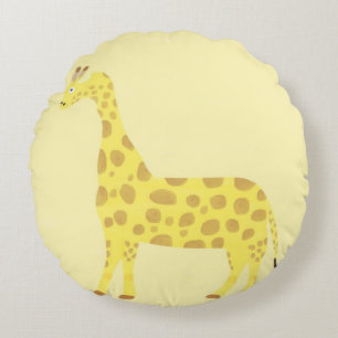 giraffe painting art round cushion