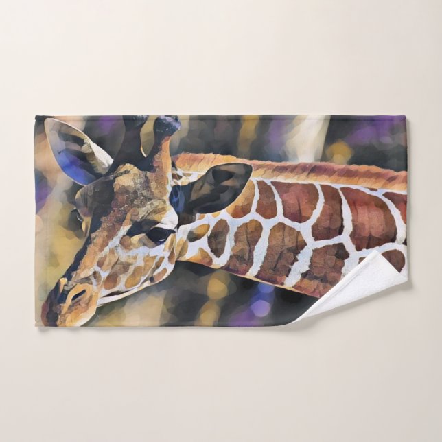 Giraffe Painting art Vintage Hand Towel (Hand Towel)