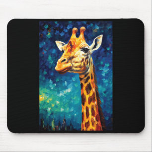Giraffe Painting For Lover Night Sky Artist Art Mouse Mat