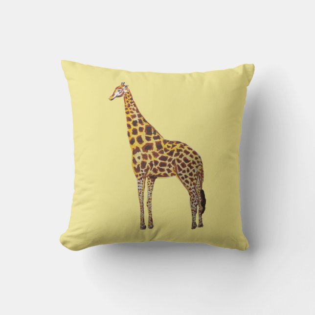 Giraffe Painting Throw Pillow (Front)