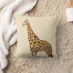 Giraffe Painting Throw Pillow