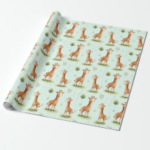 Giraffe Parade Baby Gift Wrap