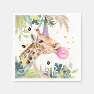 Giraffe Party Animals Birthday Zoo Safari Napkin