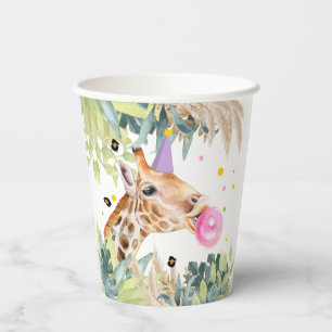 Giraffe Party Animals Birthday Zoo Safari Paper Cups