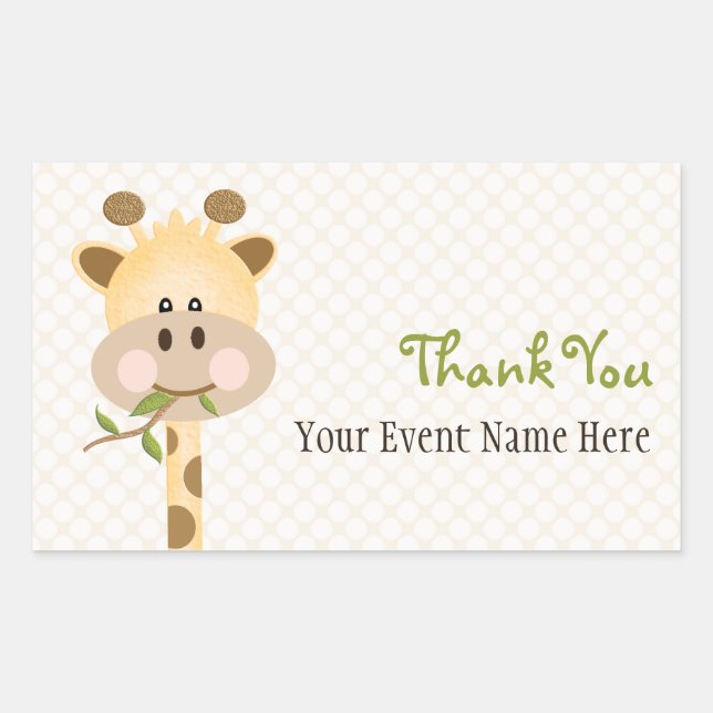 Giraffe Party Favour Label Stickers (Front)