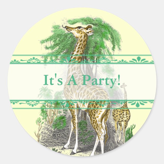 Giraffe Party Stickers (Front)