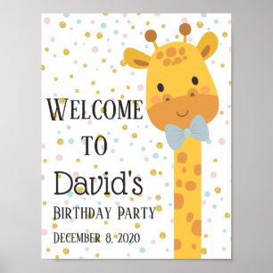 Giraffe , party welcome sign
