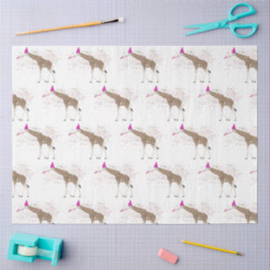 Giraffe Partying Safari Animals Having a Party Tissue Paper