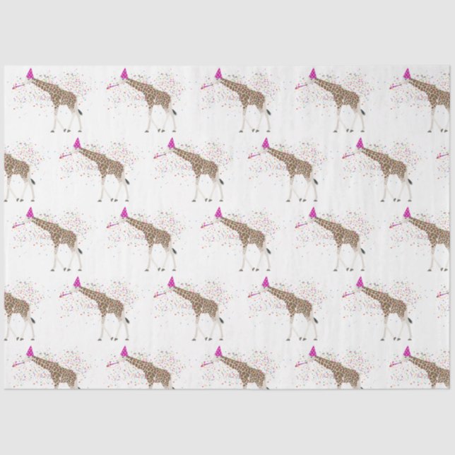 Giraffe Partying Safari Animals Having a Party   Tissue Paper (Front)