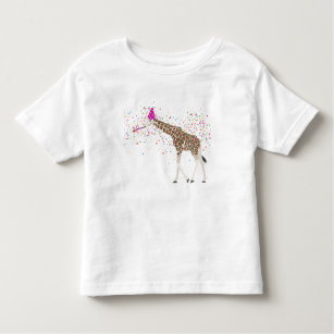Giraffe Partying Safari Animals Having a Party Toddler T-Shirt