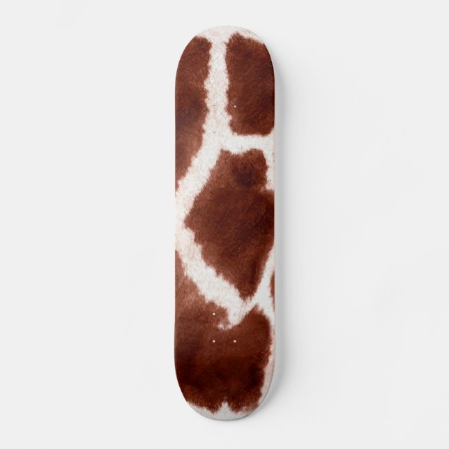 Giraffe Pattern Animal Print Skateboard (Front)