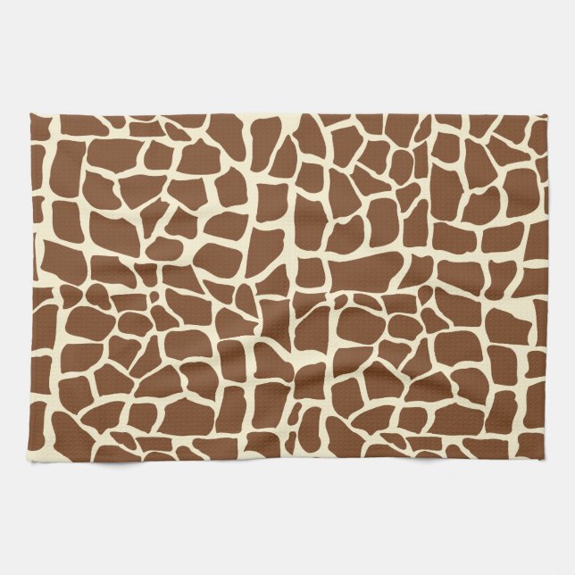 Giraffe pattern animal print tea towel (Horizontal)