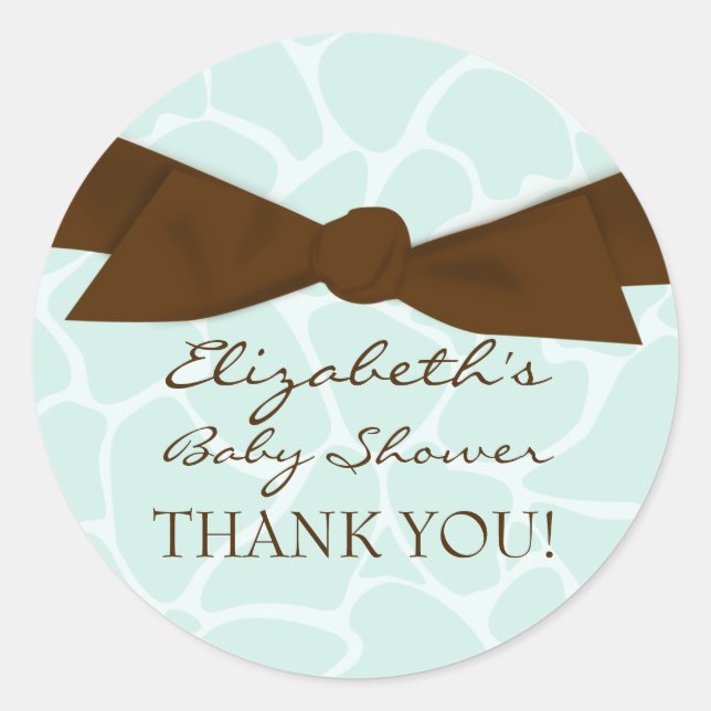 Giraffe Pattern Baby Shower Stickers (Front)