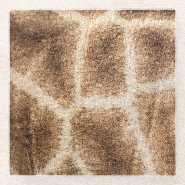 Giraffe pattern glass coaster (Front)