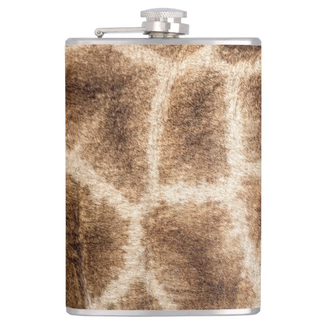 Giraffe pattern hip flask (Front)