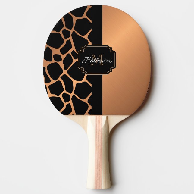 Giraffe Pattern Ping Pong Paddle (Back)