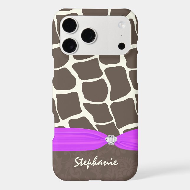 Giraffe Pattern Printed Ribbon and Rhinestone (Back)