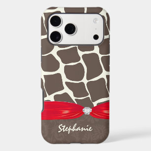 Giraffe Pattern Printed Ribbon and Rhinestone