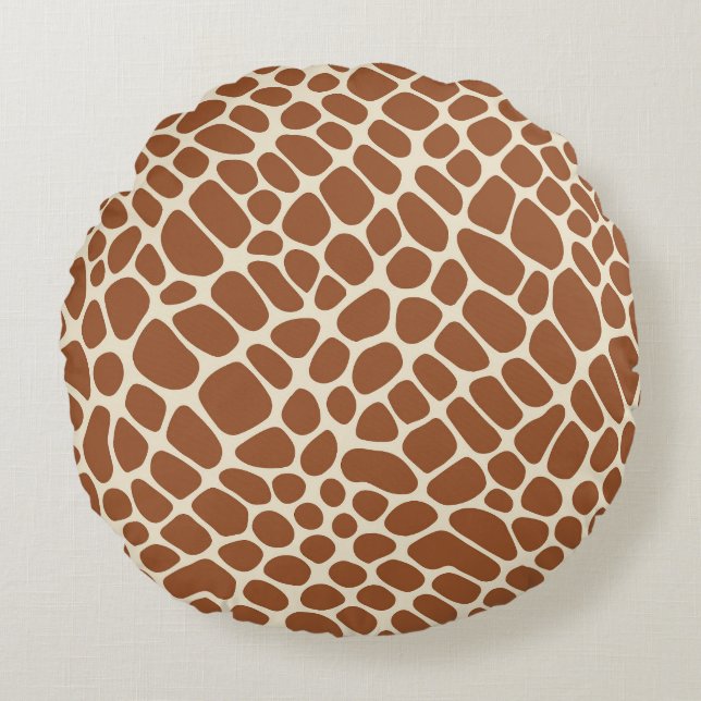Giraffe Pattern Round Cushion (Front)