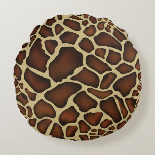 Giraffe Pattern Round Cushion