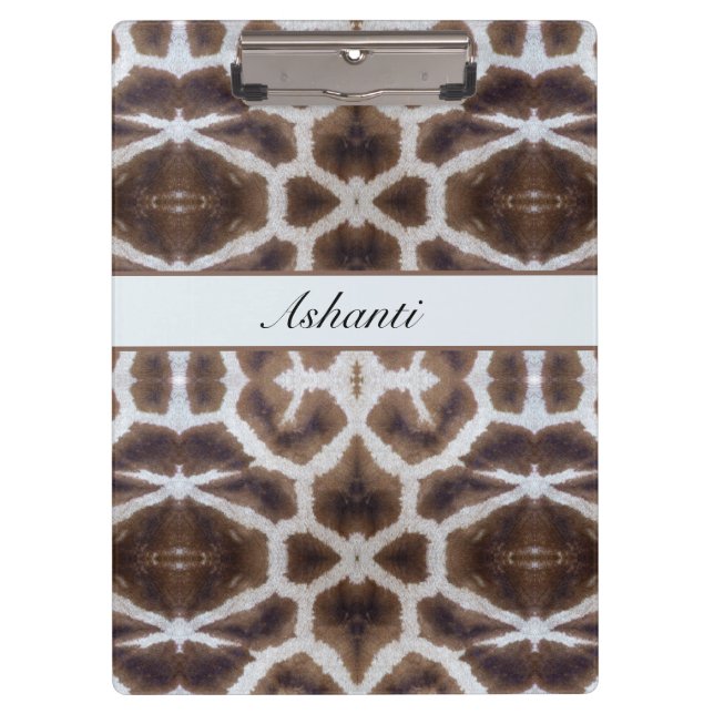 Giraffe pattern safari style customisable clipboard (Front)