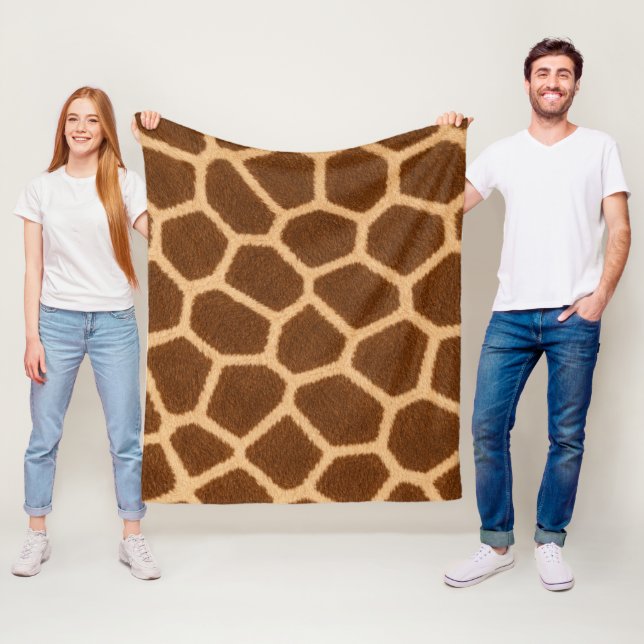 Giraffe Pattern Stylish Cosy Living Room Fleece Blanket (In Situ)