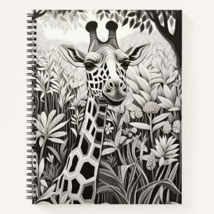 Giraffe Peaceful Nature Prairie Sketch Drawing Art Notebook