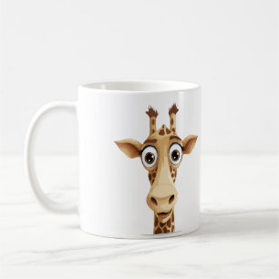 Giraffe Peeking Cute Adorable Funny Animal Cartoon Coffee Mug