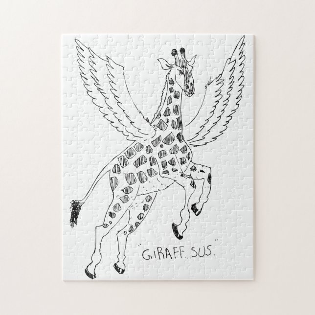 Giraffe + pegasus = Giraffsus Jigsaw Puzzle (Vertical)