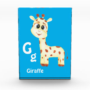 Giraffe personalise ABC: Letter G - Add Your Name Photo Block
