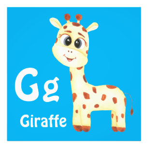Giraffe personalise ABC: Letter G - Add Your Name Photo Print