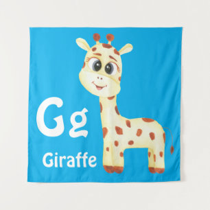 Giraffe personalise ABC: Letter G - Add Your Name Tapestry
