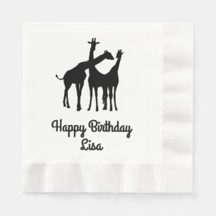 Giraffe Personalised Birthday Napkin