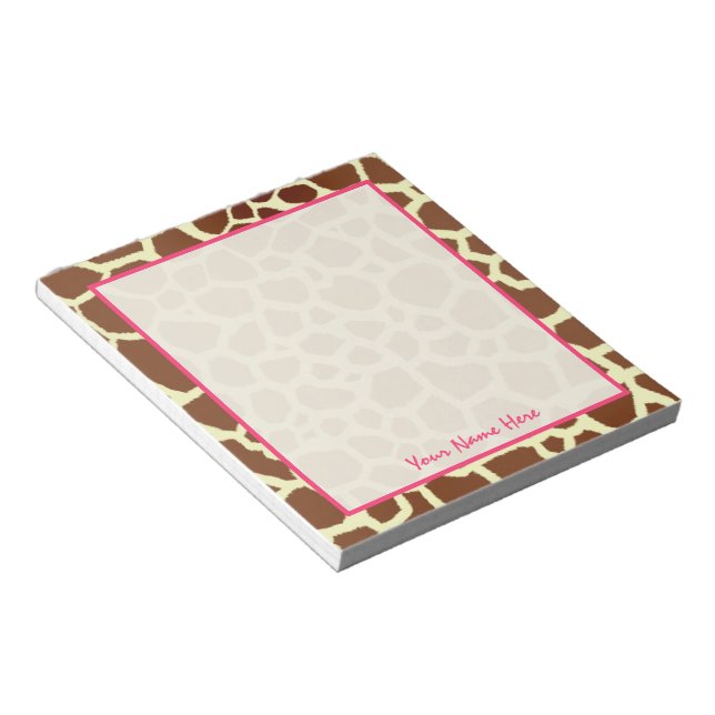 Giraffe Personalised Notepad (Angled)