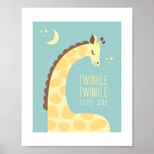 Giraffe Personalised Nursery Poster Print